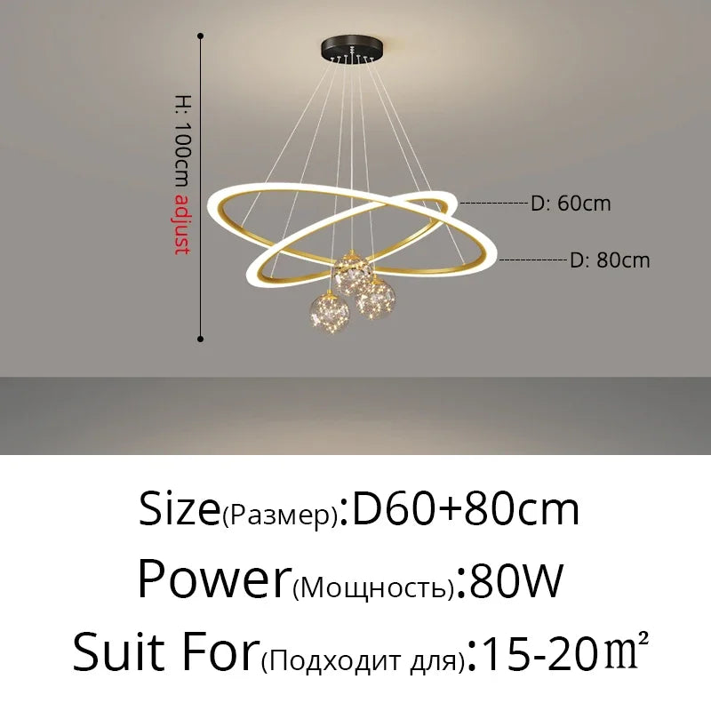 Afralia™ LED Star Chandelier for Modern Living Room Bedroom Decor