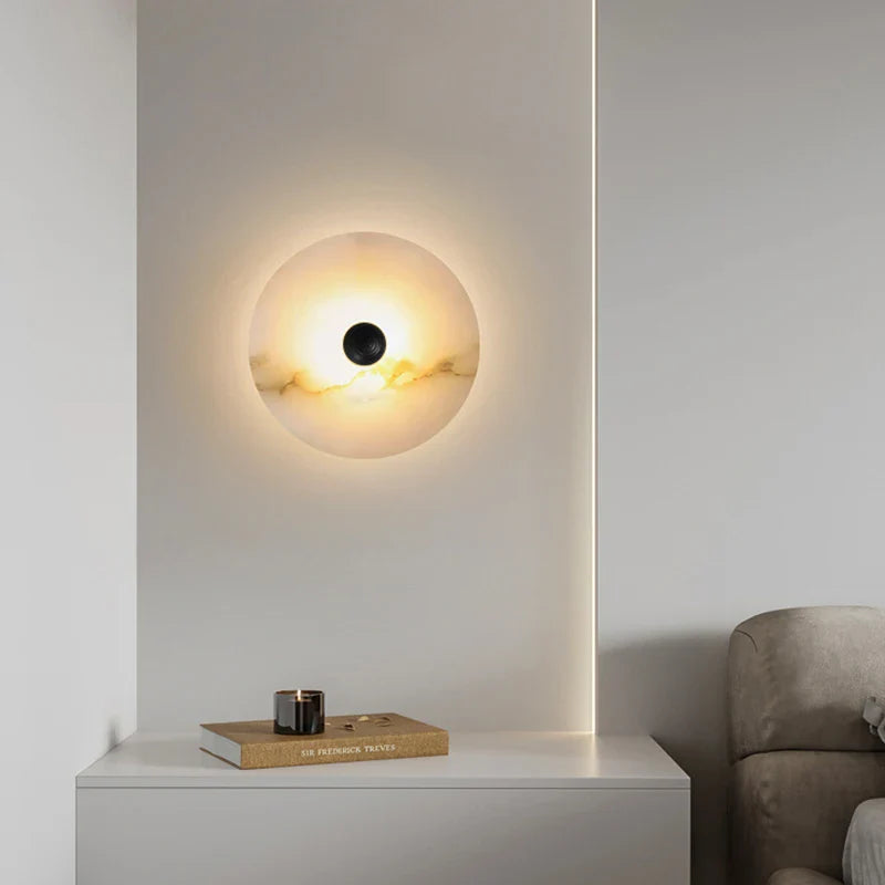 Afralia™ White Marble LED Wall Sconce Nordic Modern Simple Home Decor Mirror Light