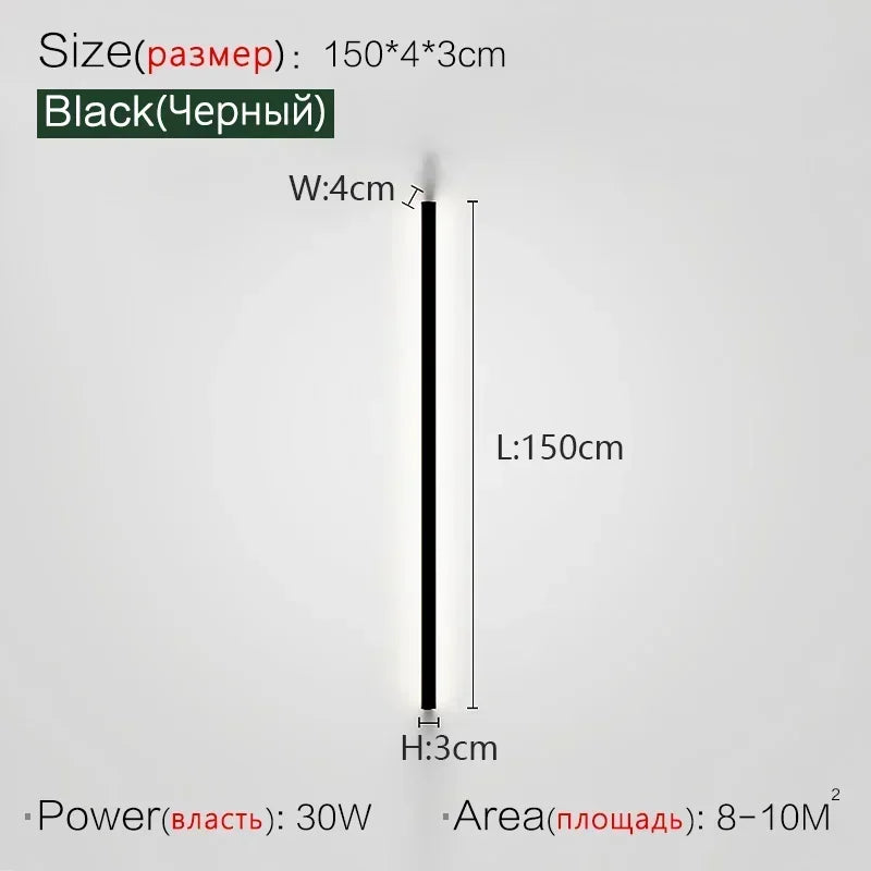 Afralia™ Modern Long Wall Lamp for Living Room Staircase Bedroom Bedside Light