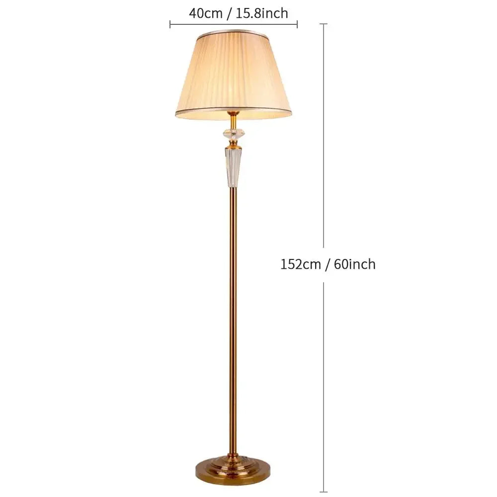Afralia™ Crystal Floor Lamp - European Retro Living Room & Bedroom Stand Light