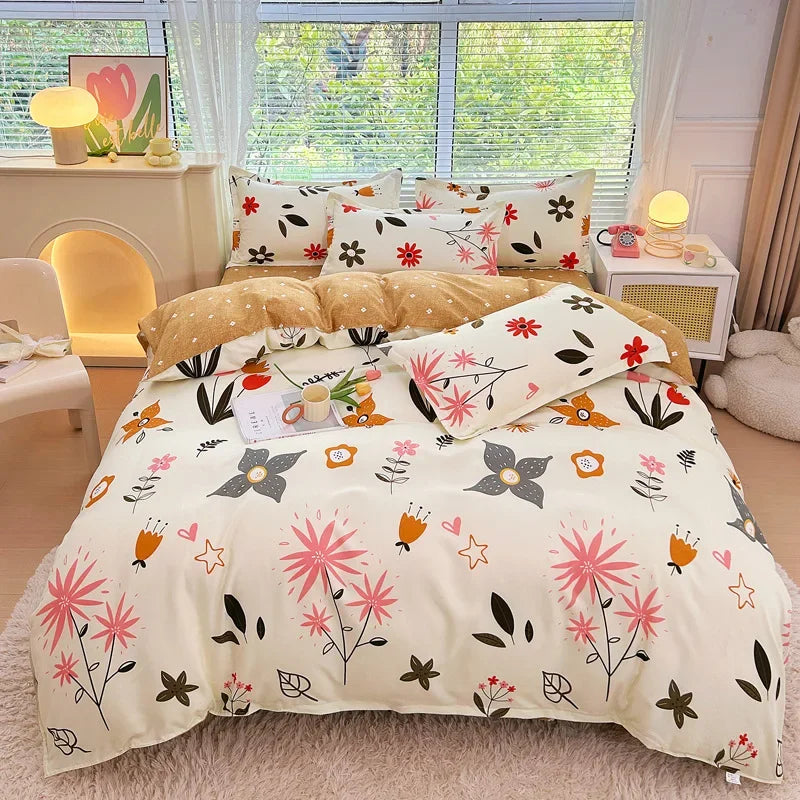 Afralia™ Plant Printed Brushed Single Duvet Cover for Cozy Winter Nights