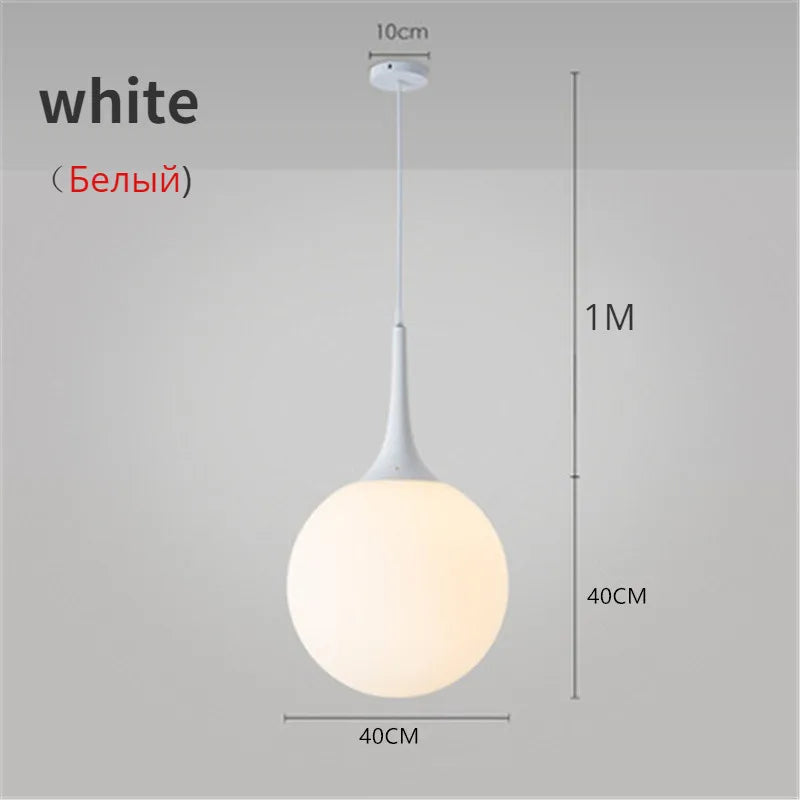Afralia™ Nordic Glass Ball Pendant Lights LED Chandelier for Living Room & Restaurant