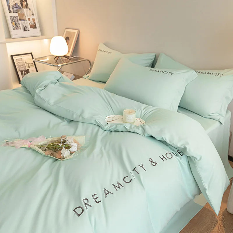 Afralia™ Color Matching Bedding Set: Smooth & Breathable Duvet Cover for All Seasons