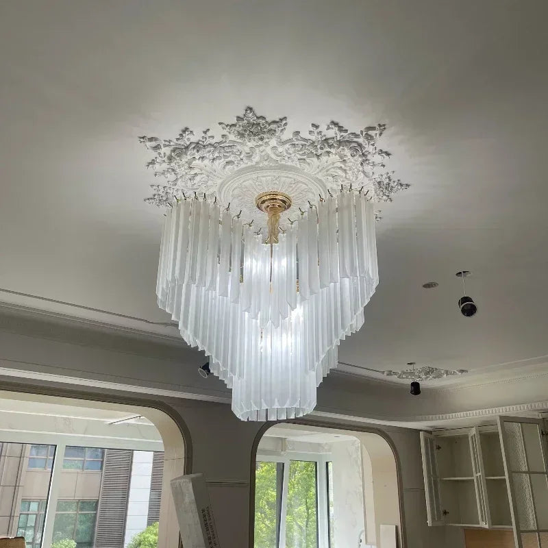 Afralia™ Glass Pendant Light with LED Lighting Chandelier for Living Room Home Decor