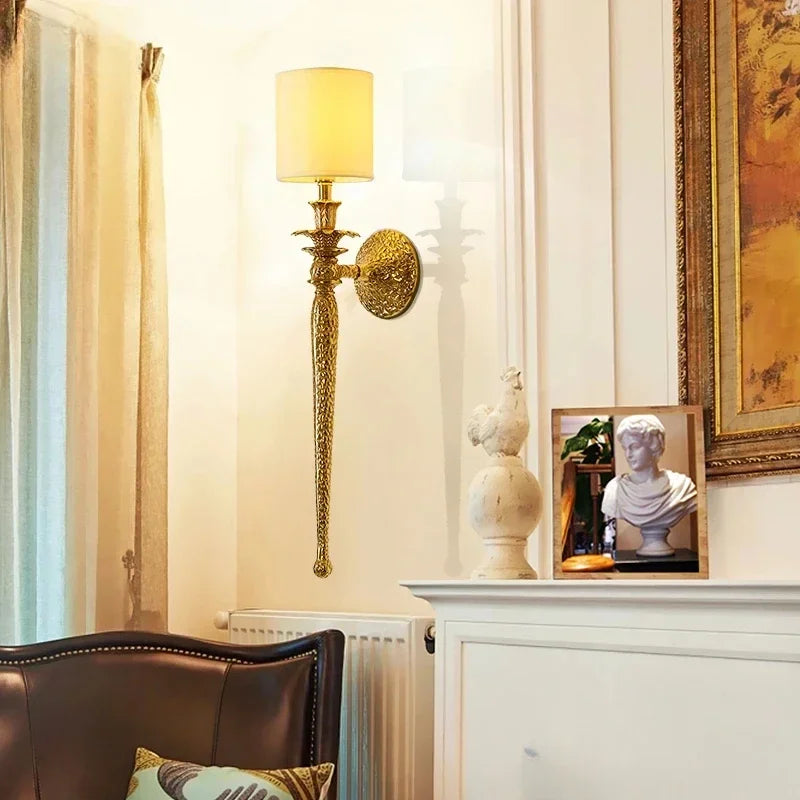 Afralia™ Copper Wall Lamp for Luxury Living Room TV Background, Bedroom, Staircase LED Lighting