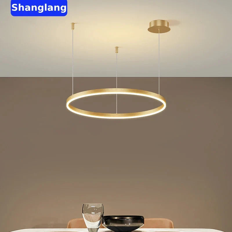 Afralia™ Brushed Rings LED Chandelier: Modern Home Lighting for Living Room & Bedroom