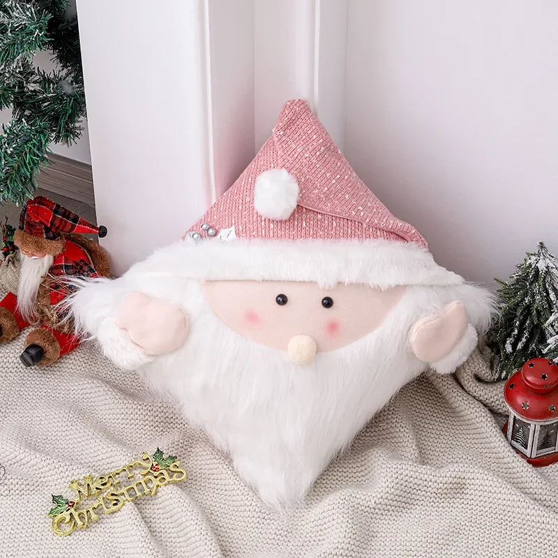 Afralia™ Santa Claus Patchwork Pillowcase 40*40cm Holiday Decorative Pillows