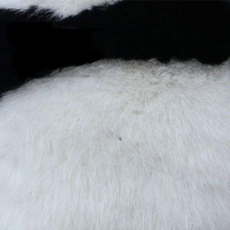 Afralia™ Super Cute Angry Panda Wool Back Throw Pillow for Bed, Sofa, Floor - Cozy Cushion
