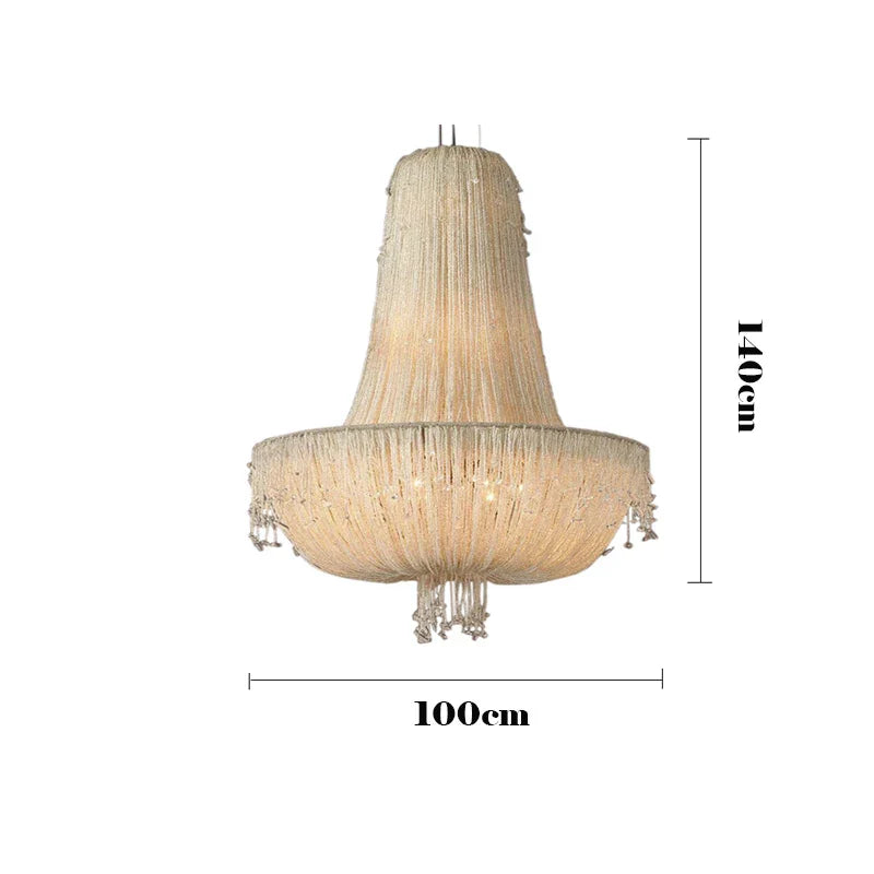 Afralia™ Tassel Crystal Pendant Chandelier for Luxury Living Room Villa Bedroom