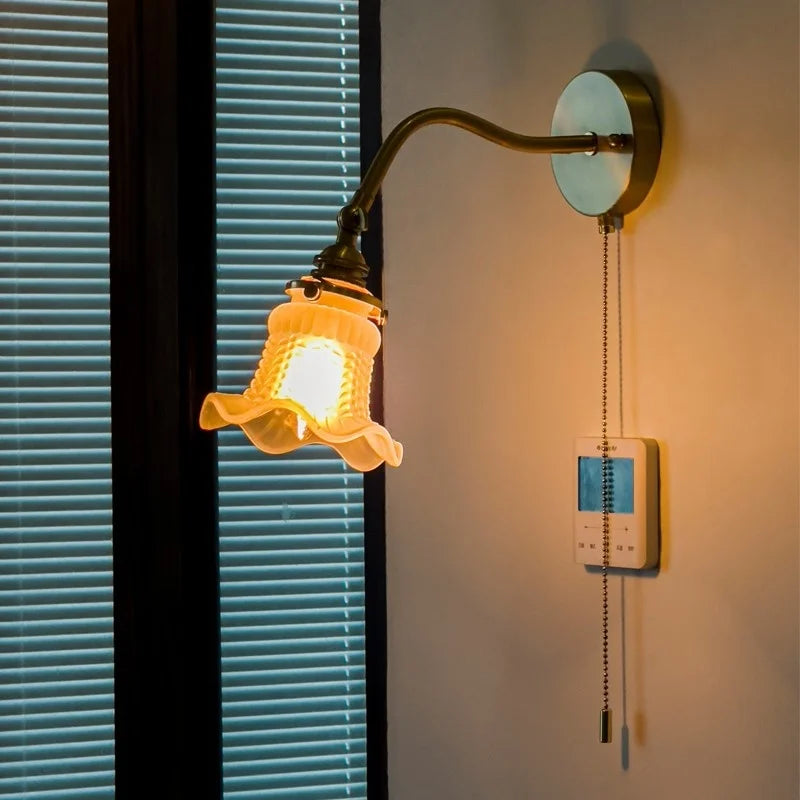 Afralia™ Glass LED Wall Light for Living Room Stair Loft Bathroom Mirror Bedside