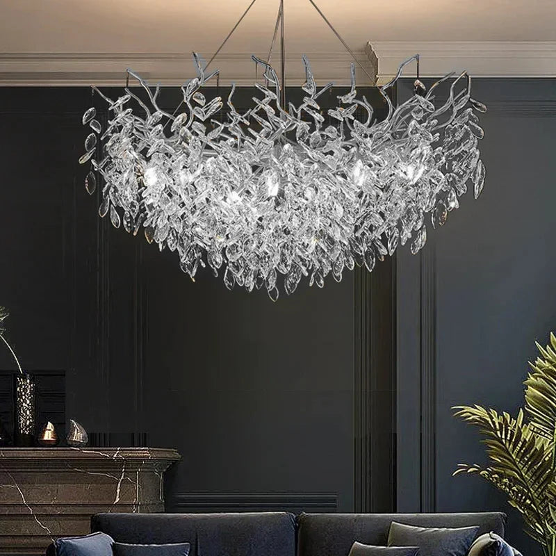 Afralia™ Crystal Ceiling Chandelier LED Pendant Lamp for Home Decor