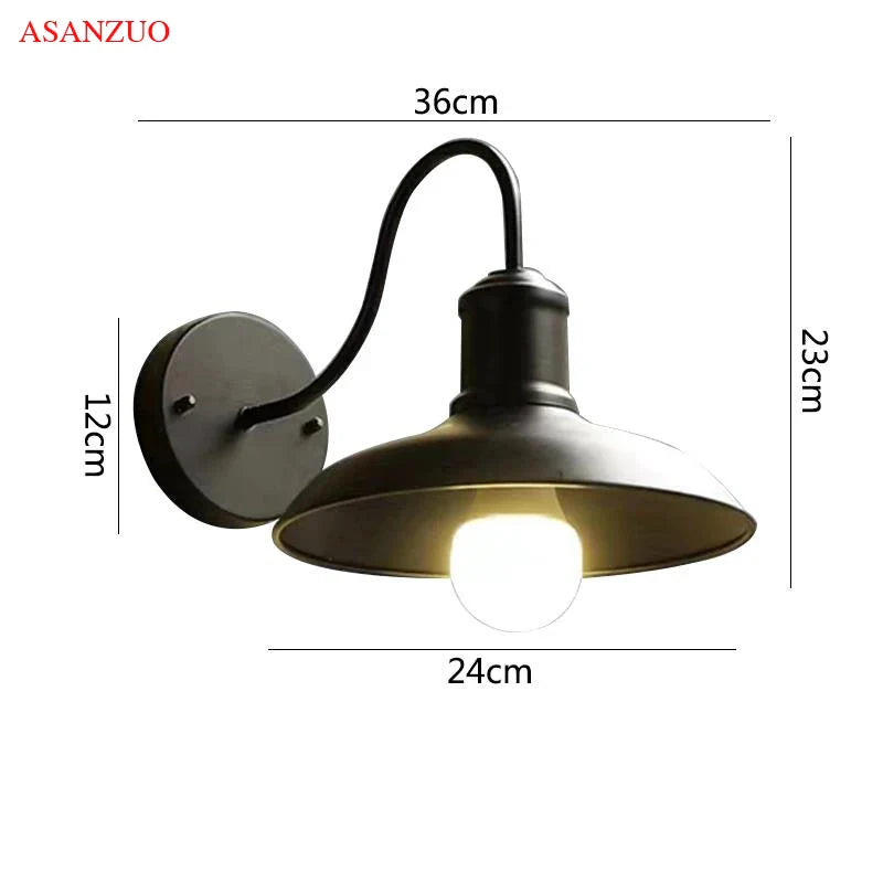 Afralia™ Outdoor Industrial Wall Light for Garden Villa Terrace Courtyard Balcony Wall Sco