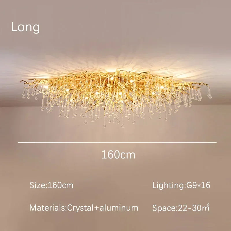 Afralia™ Crystal Branch Chandelier | Indoor Luxury Gloss Light for Living & Dining Room