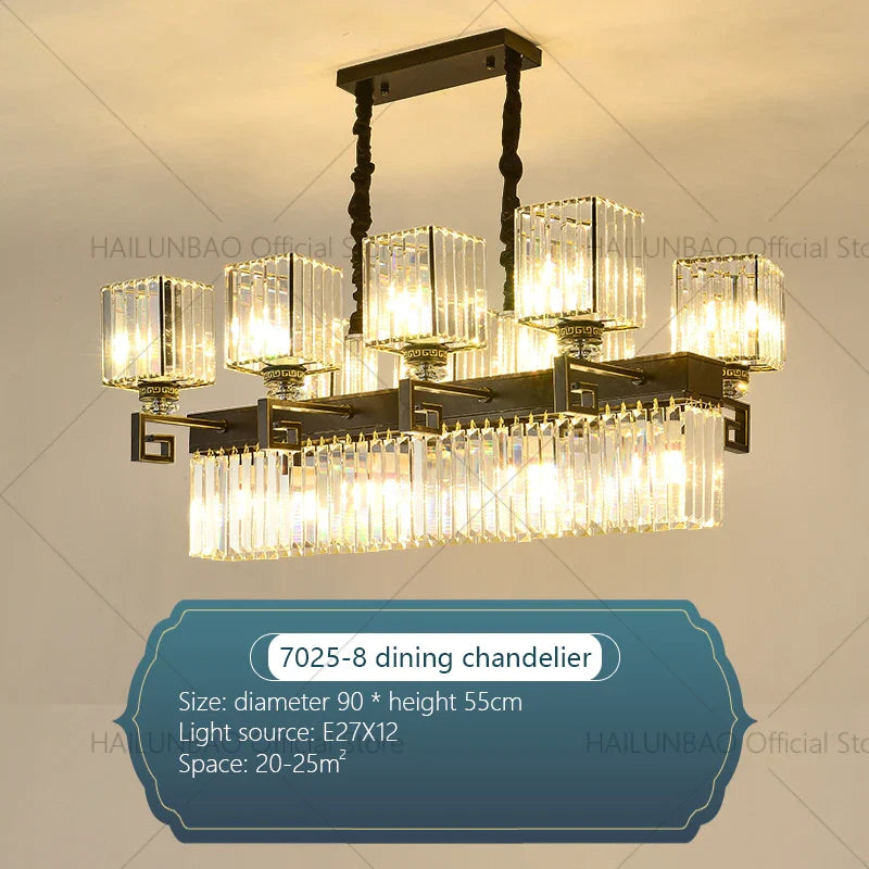 Afralia™ Zen Crystal Chandelier - Luxury Chinese Style Lighting for Home, Study, and Teahouse