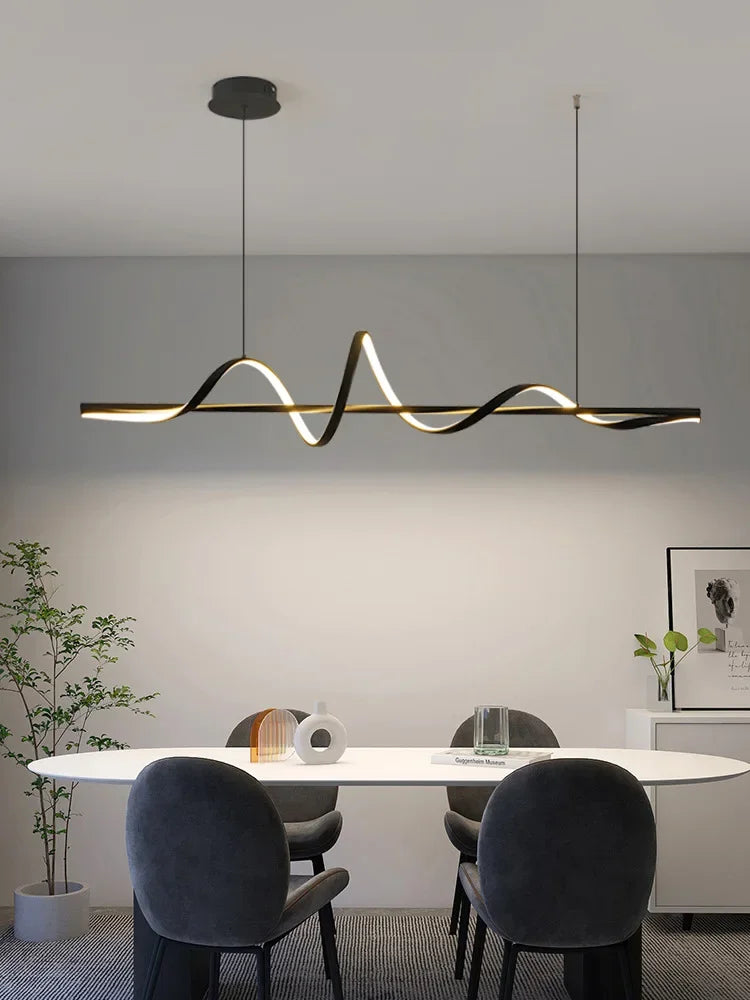 Afralia™ Water Ripple LED Pendant Lights: Modern Minimalist Dining Room Bar Hanging Lamp Fixtures