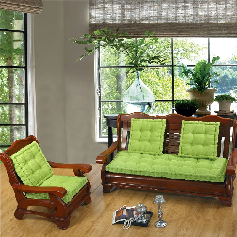 Afralia™ Thickened Long Bench Cushion Pad in Green for Garden Lounger or Bay Window