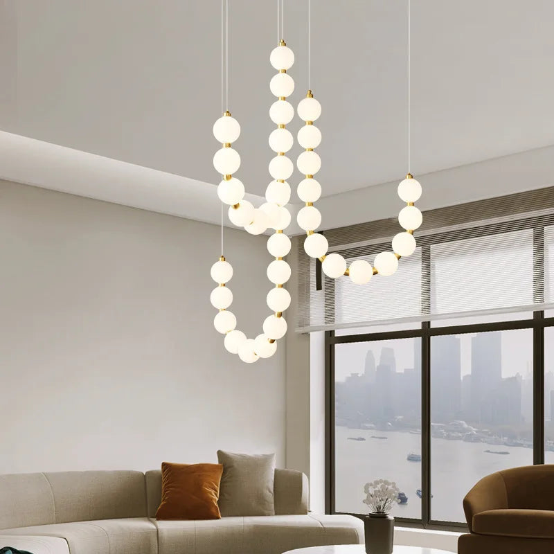 Afralia™ Acrylic LED Chandelier: Modern Living Room Pendant Lamp