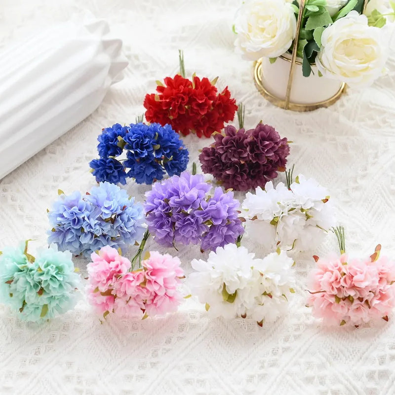 Afralia™ Silk Cherry Mini Bouquet for Home Decor, Wedding, Scrapbook, DIY Gifts