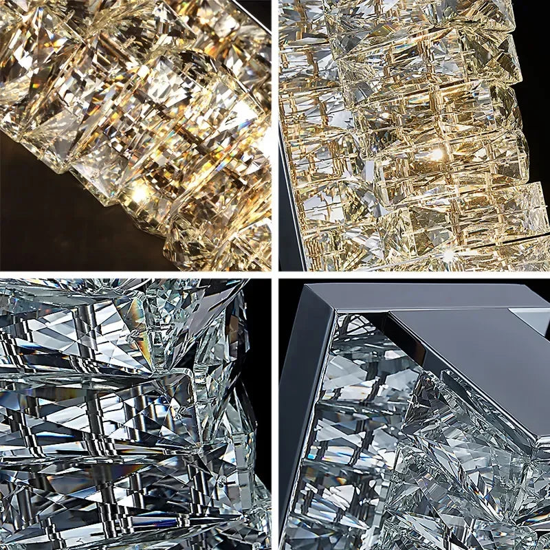 Luxury Crystal Wall Sconce for Living Room by Afralia™ - Modern LED Indoor Lighting