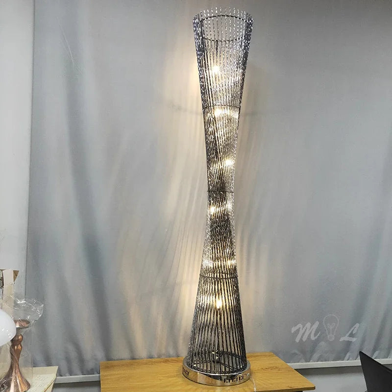 Afralia™ Aluminum Tower Floor Lamp for Living Room, Modern LED Standing Light Stand