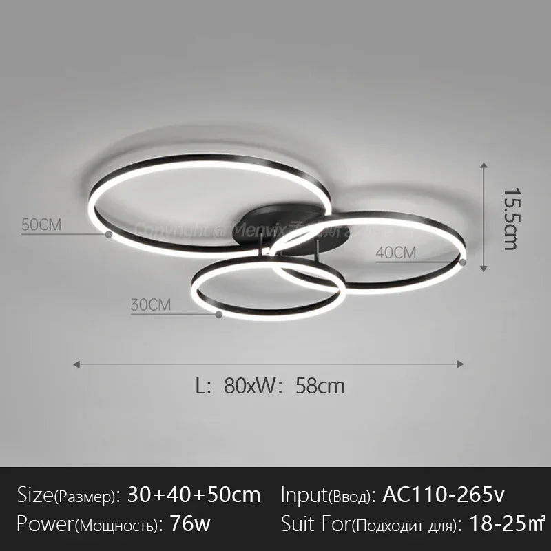 Afralia™ LED Chandelier Modern Style Ceiling Lamp Bedroom Dining Room Light