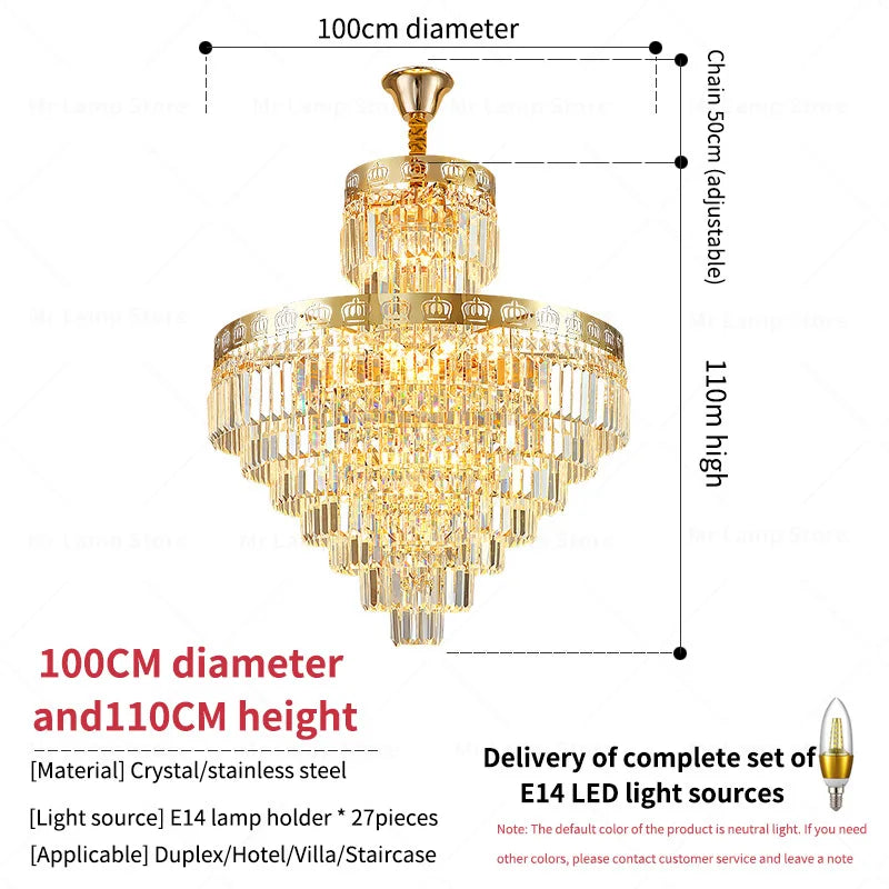 Afralia™ Crystal Villa Chandelier: Modern, Luxury, and Elegant Spiral Staircase Lighting