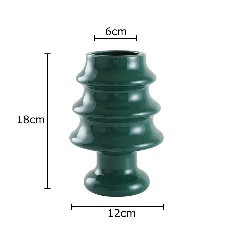 Afralia™ Xmas Tree Ceramic Vase for Table Decoration and Flowers Arrangement