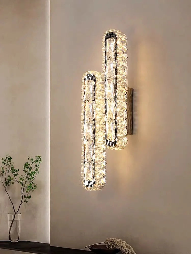 Afralia™ Crystal Chandelier Lights for Living Dining Bedroom LED Dimmable Lustre Lighting