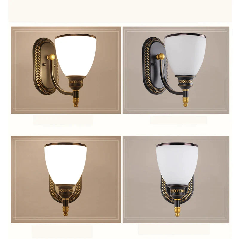 Afralia™ Retro Glass Wall Lamp for Bedroom, Living Room, Bathroom, Balcony & Corridor