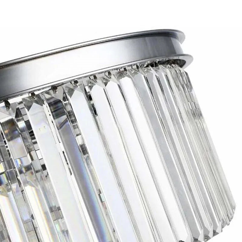 Afralia™ Crystal Prism Chrome Ceiling Light - Modern Vintage Recessed Mount Lamp