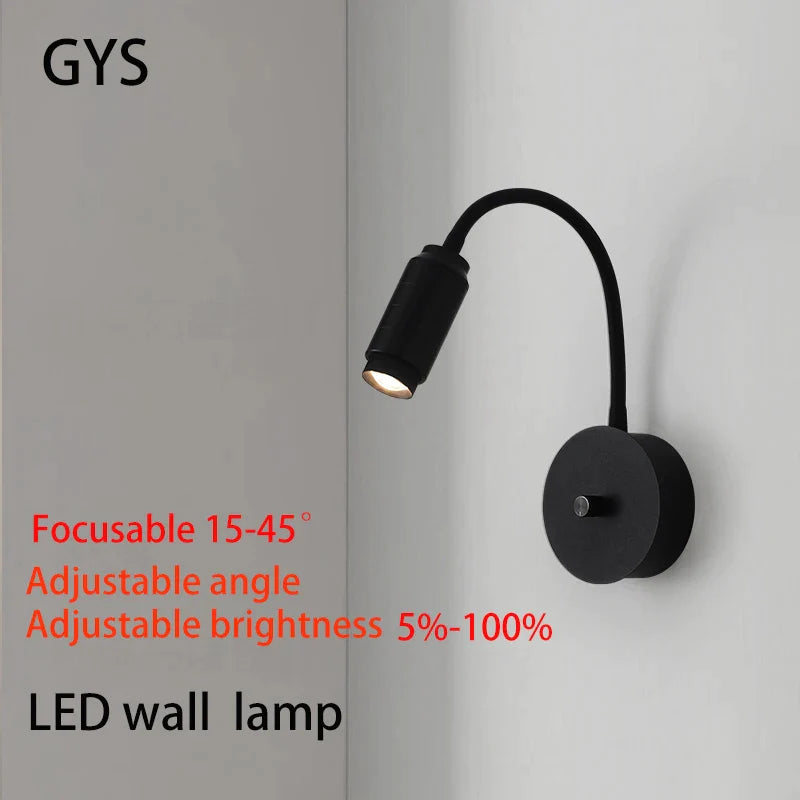 Afralia™ Adjustable Focus LED Wall Lamp with Dimming Switch