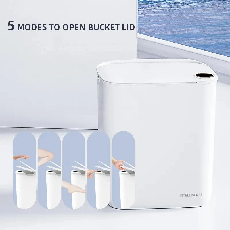 Afralia™ Smart Sensor Trash Can with Display and Type-C Recharging