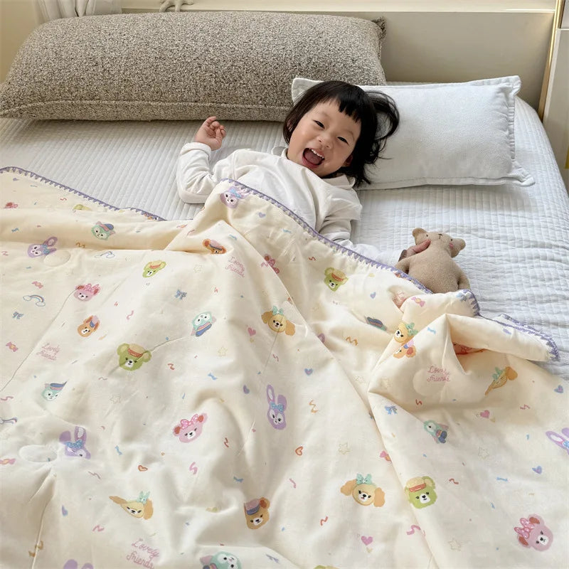 Afralia™ Kids Cartoon Printed Cooling Summer Blanket - Soft Lightweight Comforter