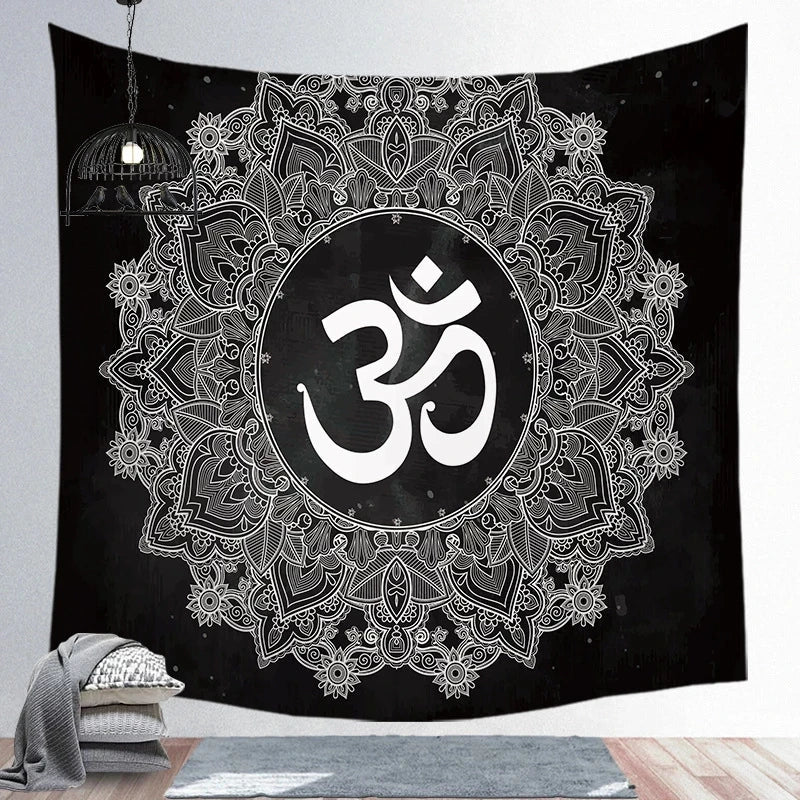 Afralia™ Psychedelic Mandala Sun Moon Tapestry Wall Hanging for Home Decor