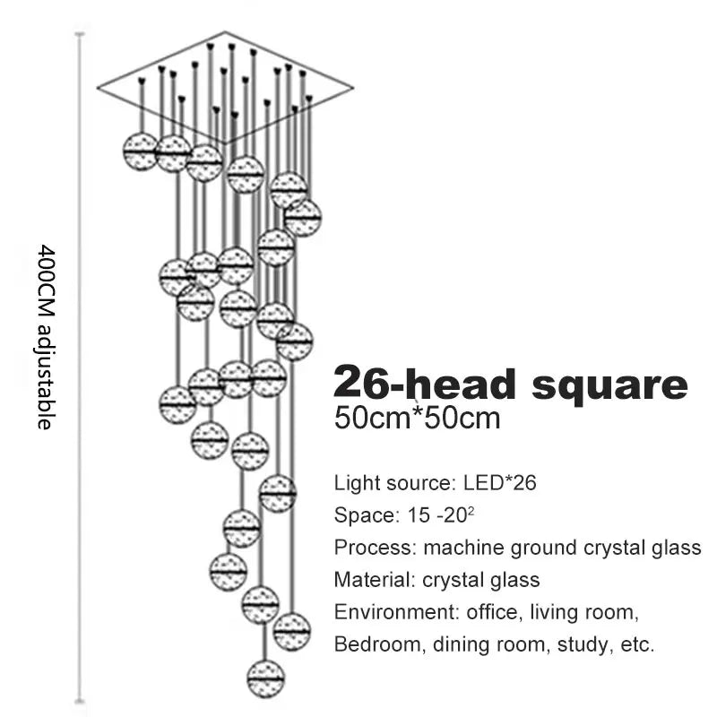Afralia™ Crystal Ball LED Chandelier for Modern Living Room & Bedroom décor