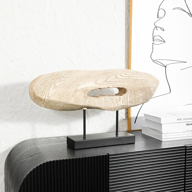 Afralia™ Tree Hole Resin Statue - Wood-grain Geometric Decorative Figurine