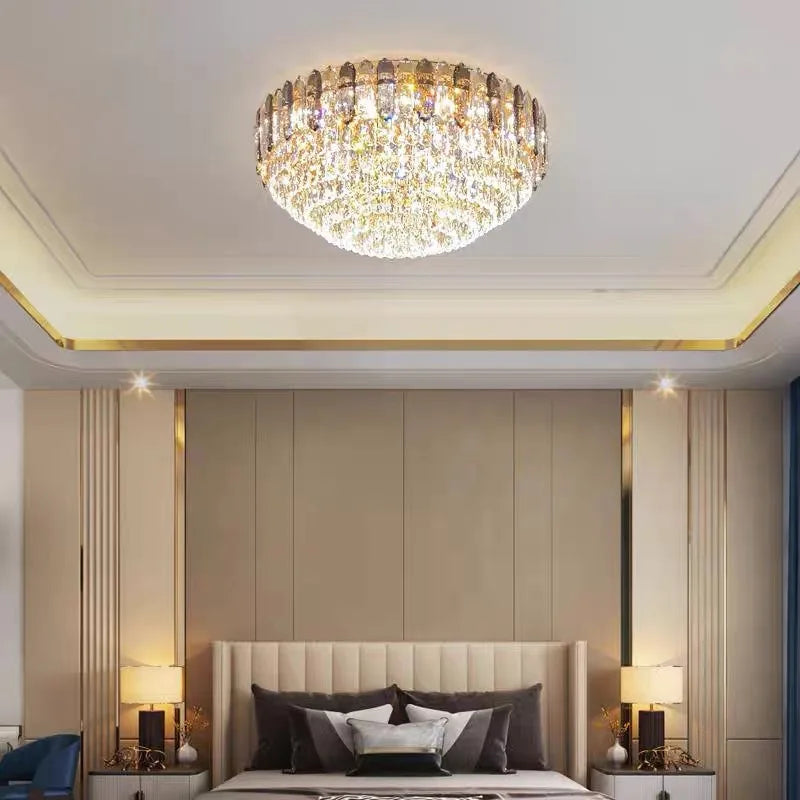 Afralia™ Nordic Luxury Round Vintage Ceiling Light for Living Room