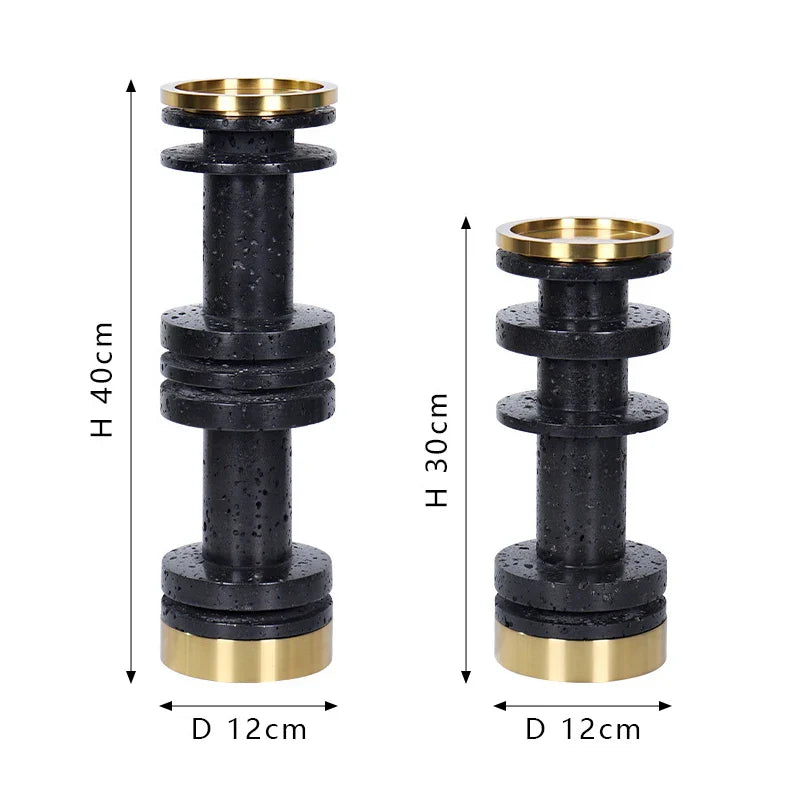 Afralia™ Marble Candlestick Holder for Party Wedding Dinner - Natural Vintage Chic Centerpiece