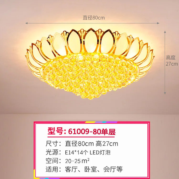 Afralia™ Crystal Ceiling Lights Golden K9 Luxury Lamps