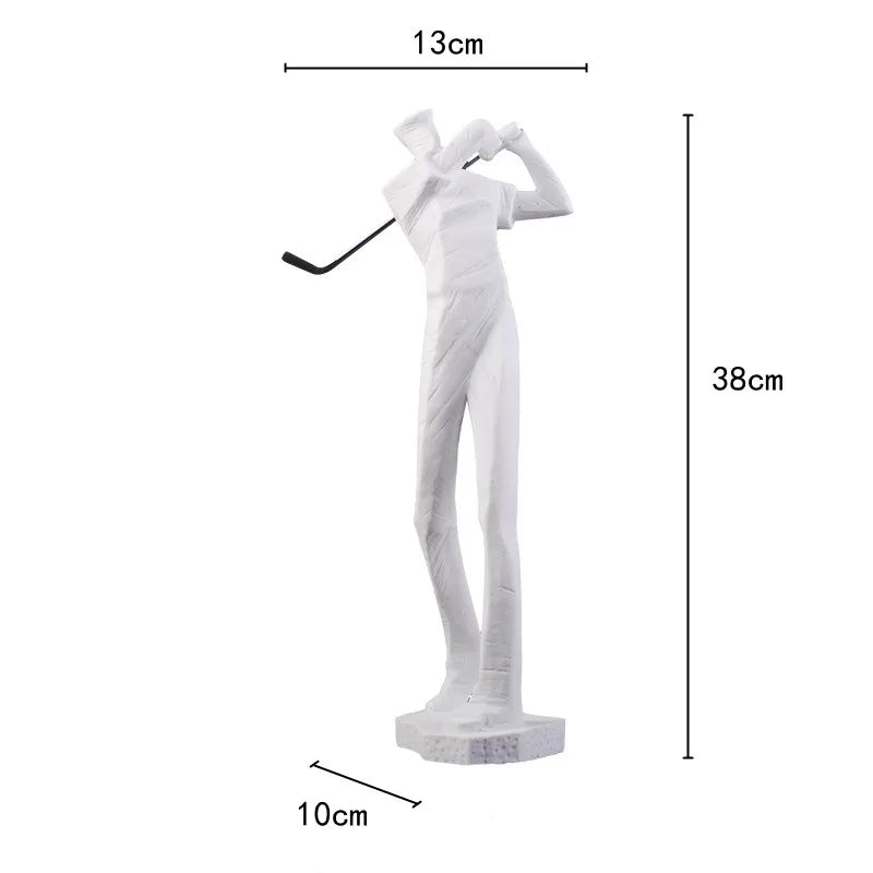 Afralia™ Golf Player Sculpture Abstract Human Body Figure Statue Resin Decor Figurine