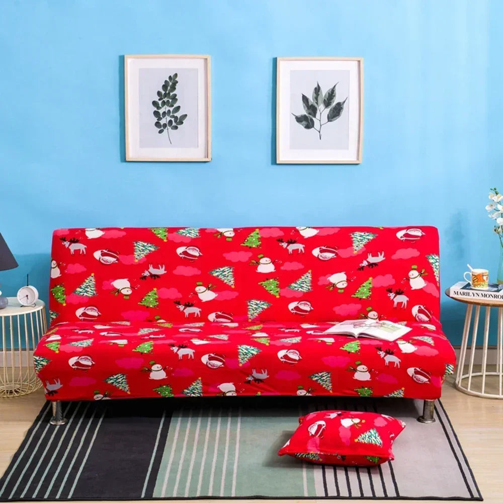 Afralia™ Bohemian Mandala Futon Sofa Cover - No Armrest Couch Slipcover