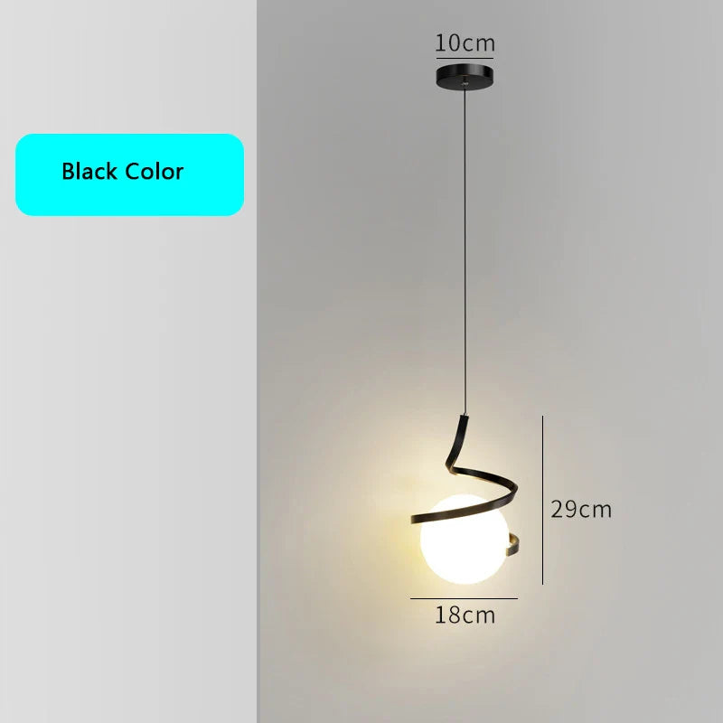 Afralia™ LED Spiral Pendant Lights Chandelier for Living Room Bedroom Lighting