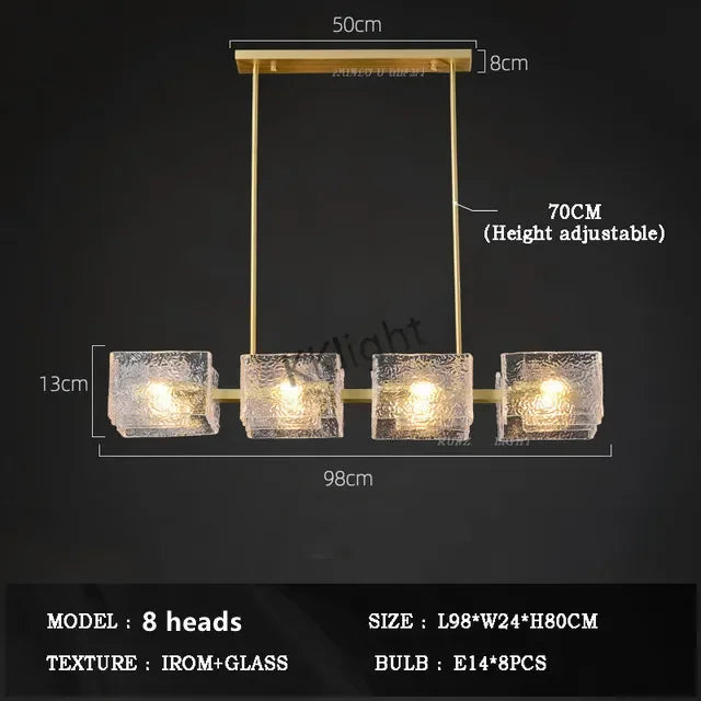 Afralia™ Water Ripples Glass Chandelier Light for Living Room Restaurant Bedroom Kitchen Island