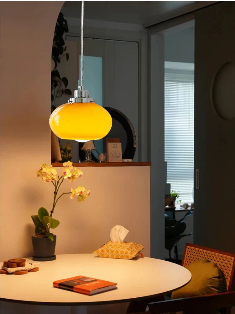 Afralia™ Modern Bauhaus Glass Pendant Chandelier Light for Home Decor in Orange