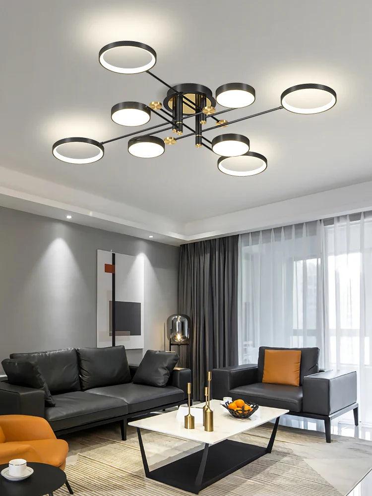 Afralia™ LED Chandelier for Home Decor, Brightness Adjustable, Living Room, Dining Room Lighting