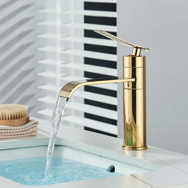 Afralia™ Basin Faucet: Hot Cold Water Mixer Tap for Bathroom Vessel Washbasin