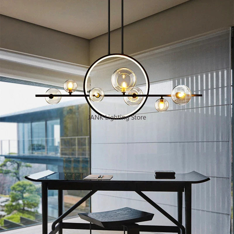 Afralia™ Glass Strip Bubble Chandelier: Unique Magic Bean Pendant Light for Modern Decor