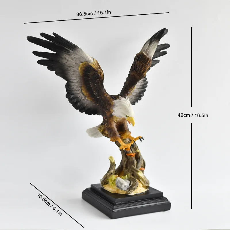 Afralia™ Resin Bald Eagle Sculpture - Simulated Bird Home Decor Figurine