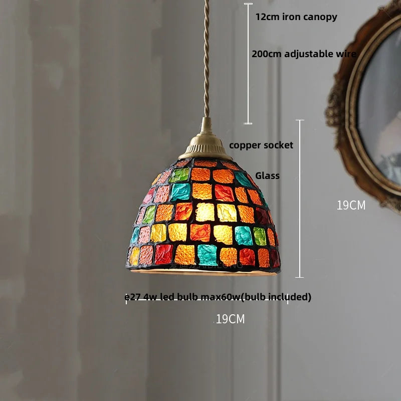 Afralia™ Colorful Glass Shell LED Pendant Lamp for Living & Dining Room