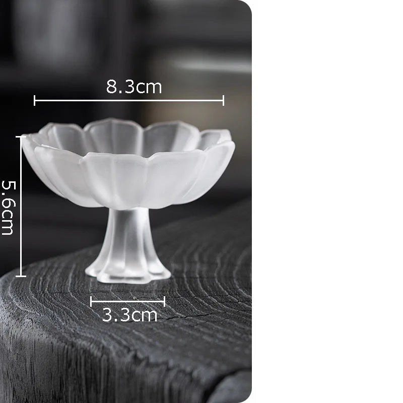 Afralia™ Lotus Flower Glass Tea Cups - Set of 2